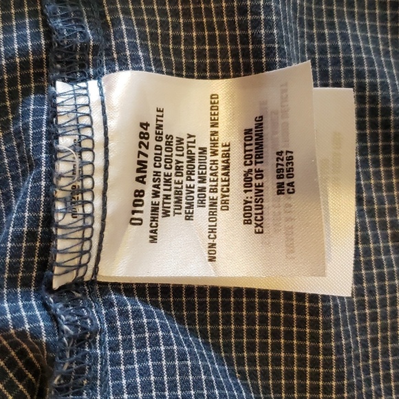 Columbia Blue and White Check Short Sleeve Button-Down Men's Shirt, Size Extra L - Picture 11 of 12